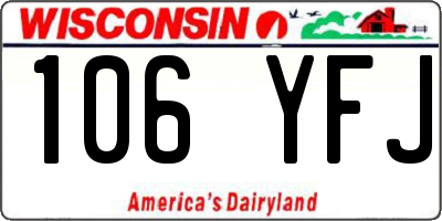 WI license plate 106YFJ
