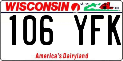 WI license plate 106YFK