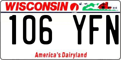 WI license plate 106YFN
