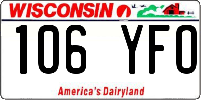 WI license plate 106YFO