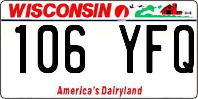 WI license plate 106YFQ