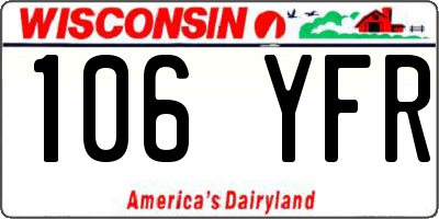WI license plate 106YFR