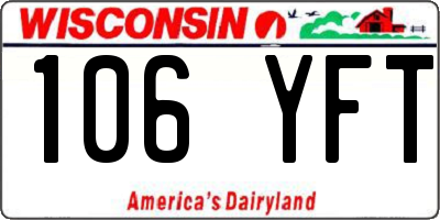 WI license plate 106YFT