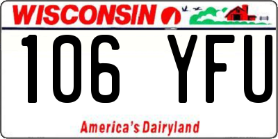 WI license plate 106YFU
