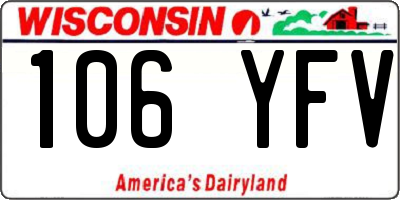 WI license plate 106YFV