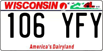 WI license plate 106YFY