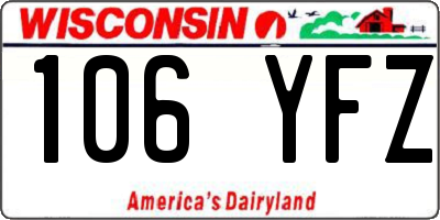 WI license plate 106YFZ