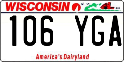WI license plate 106YGA