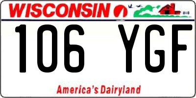 WI license plate 106YGF