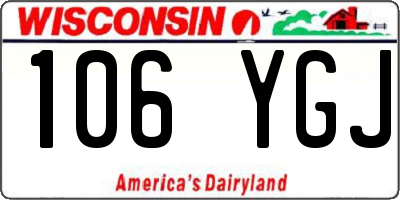 WI license plate 106YGJ