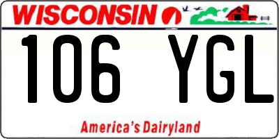 WI license plate 106YGL