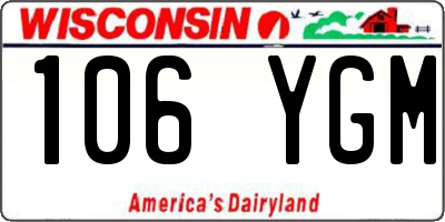 WI license plate 106YGM