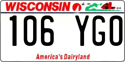 WI license plate 106YGO