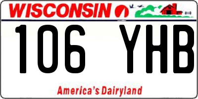 WI license plate 106YHB