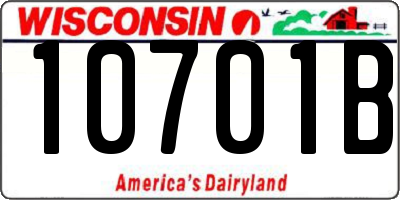 WI license plate 10701B