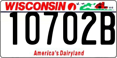 WI license plate 10702B