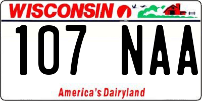 WI license plate 107NAA