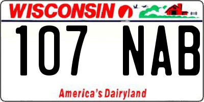 WI license plate 107NAB