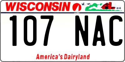 WI license plate 107NAC