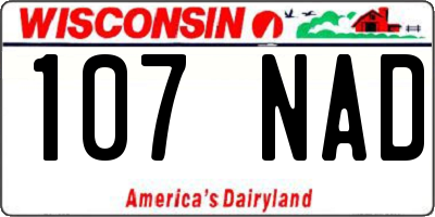 WI license plate 107NAD