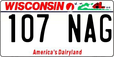 WI license plate 107NAG