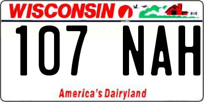 WI license plate 107NAH