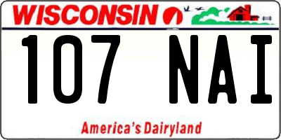 WI license plate 107NAI
