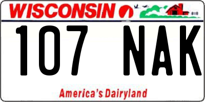 WI license plate 107NAK