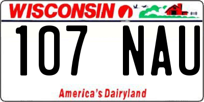 WI license plate 107NAU