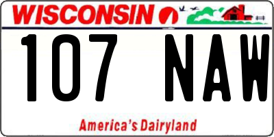 WI license plate 107NAW