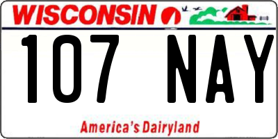 WI license plate 107NAY
