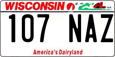 WI license plate 107NAZ