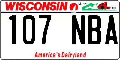 WI license plate 107NBA