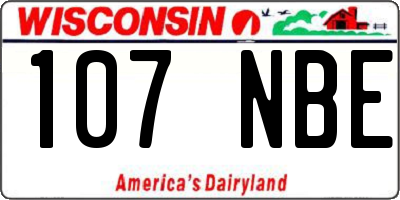 WI license plate 107NBE