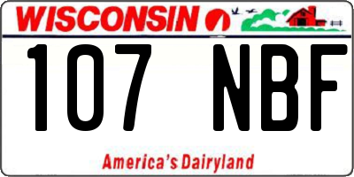 WI license plate 107NBF