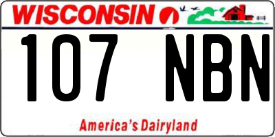 WI license plate 107NBN