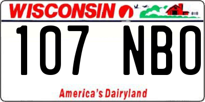 WI license plate 107NBO