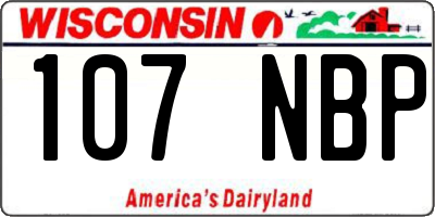 WI license plate 107NBP