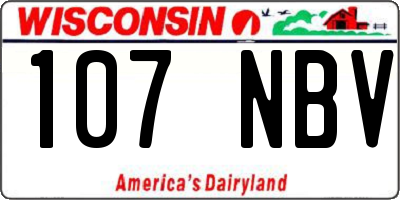 WI license plate 107NBV