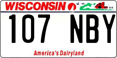 WI license plate 107NBY