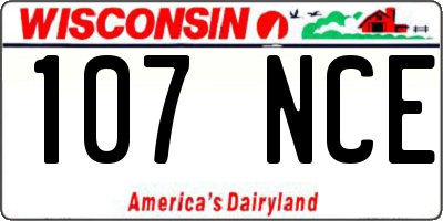 WI license plate 107NCE