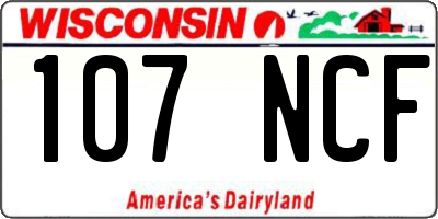 WI license plate 107NCF