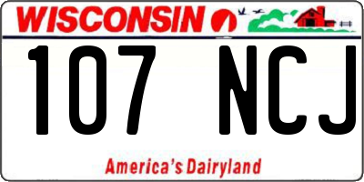 WI license plate 107NCJ