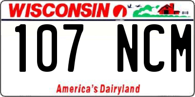 WI license plate 107NCM