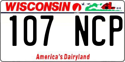 WI license plate 107NCP