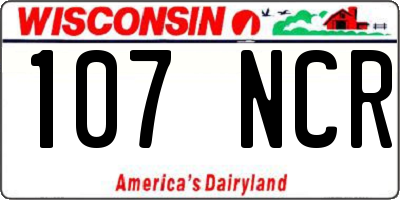 WI license plate 107NCR