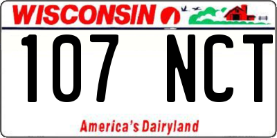 WI license plate 107NCT