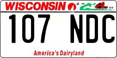 WI license plate 107NDC
