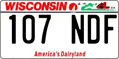 WI license plate 107NDF