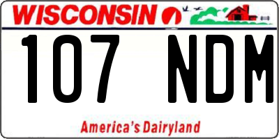 WI license plate 107NDM